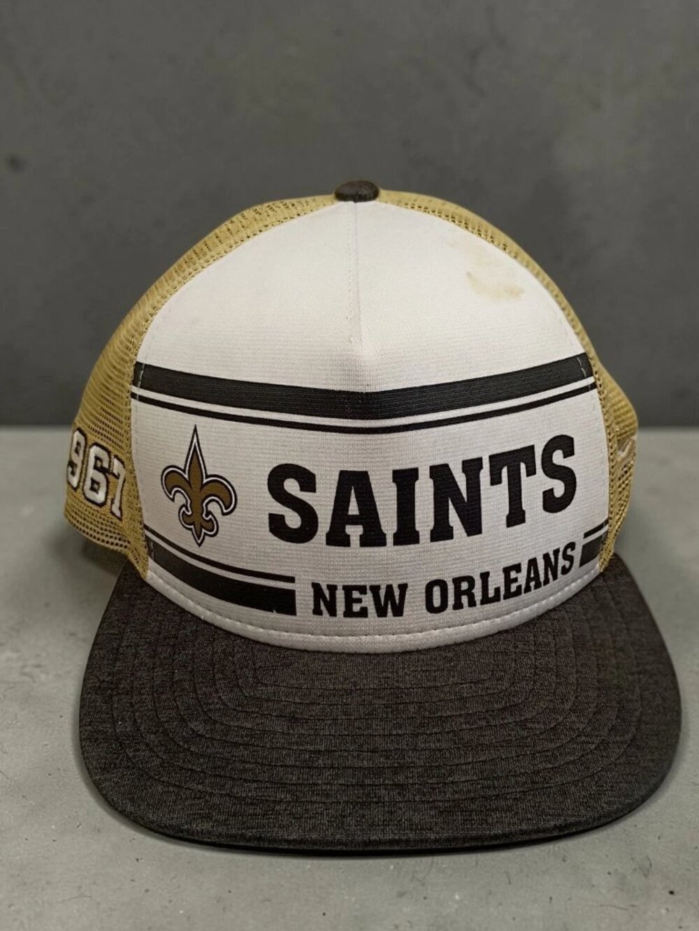 '67 New Orleans Saints New Era Super Stripe Adjustable Snapback NFL Hat Flaw